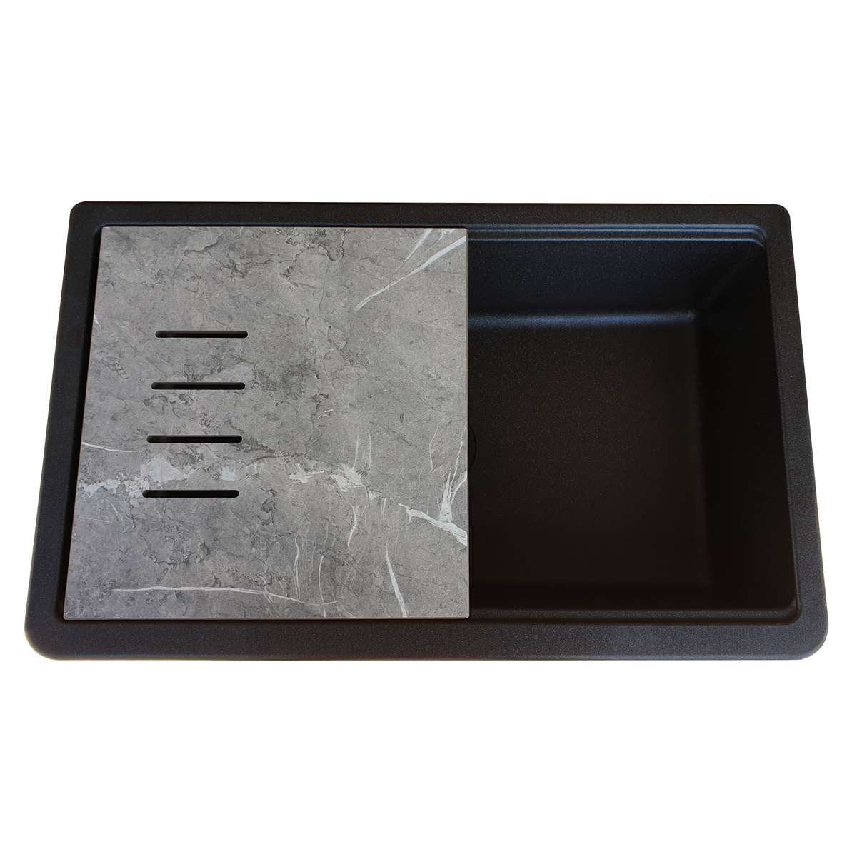Chiuveta-bucatarie-Granit-CookingAid-Farm-House-Lux-neagra-cu-particule-titanium-2