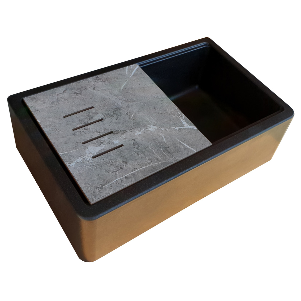 Chiuveta-bucatarie-Granit-CookingAid-Farm-House-Lux-neagra-cu-particule-titanium-5
