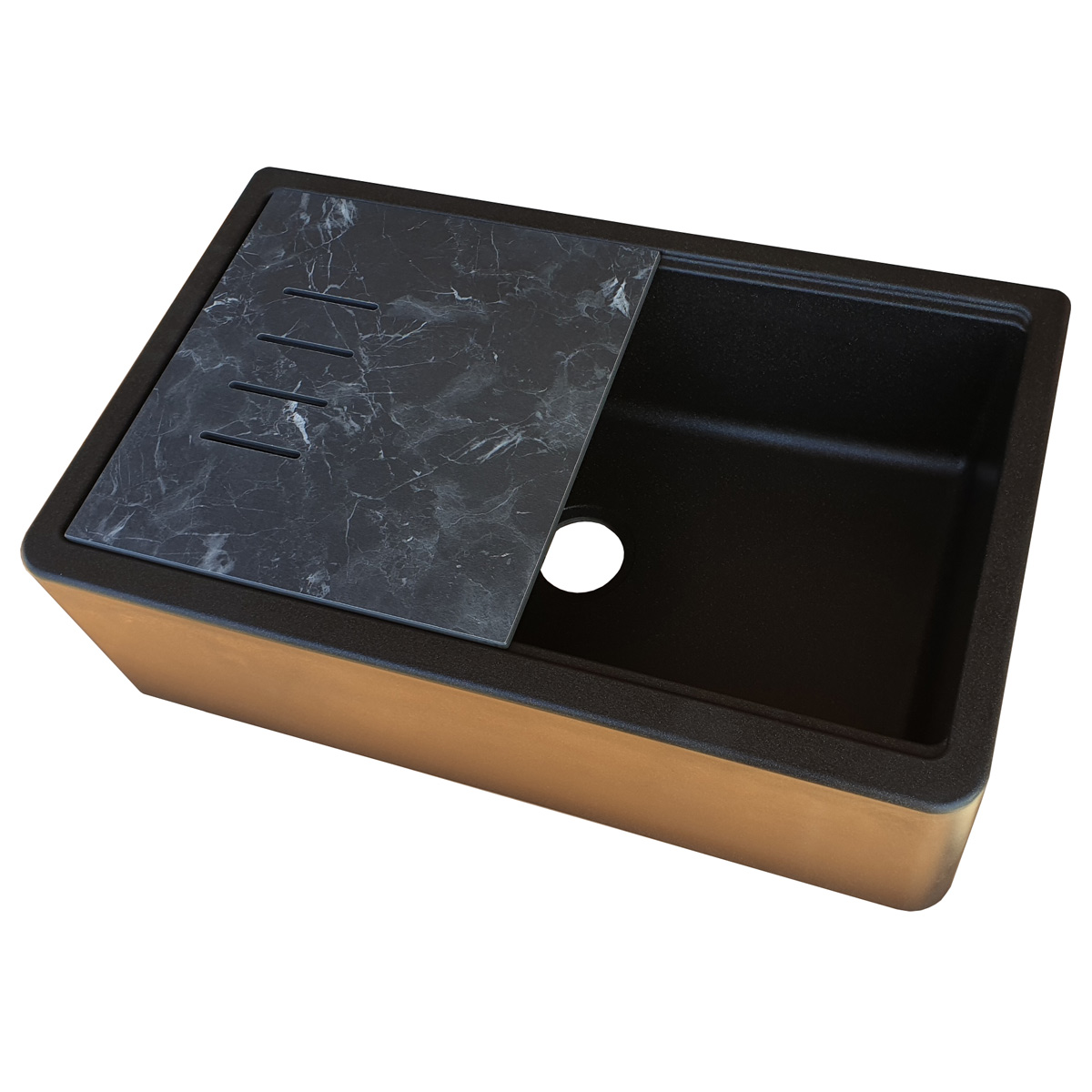 Chiuveta-bucatarie-Granit-CookingAid-Farm-House-Lux-neagra-cu-particule-titanium-6
