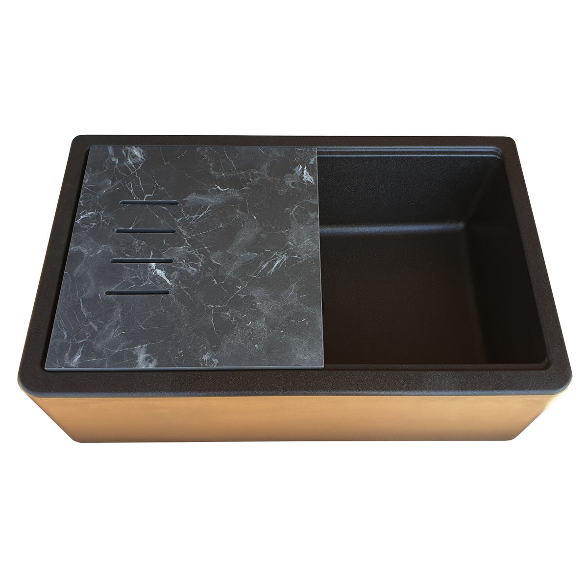 Chiuveta-bucatarie-Granit-CookingAid-Farm-House-Lux-neagra-cu-particule-titanium-7