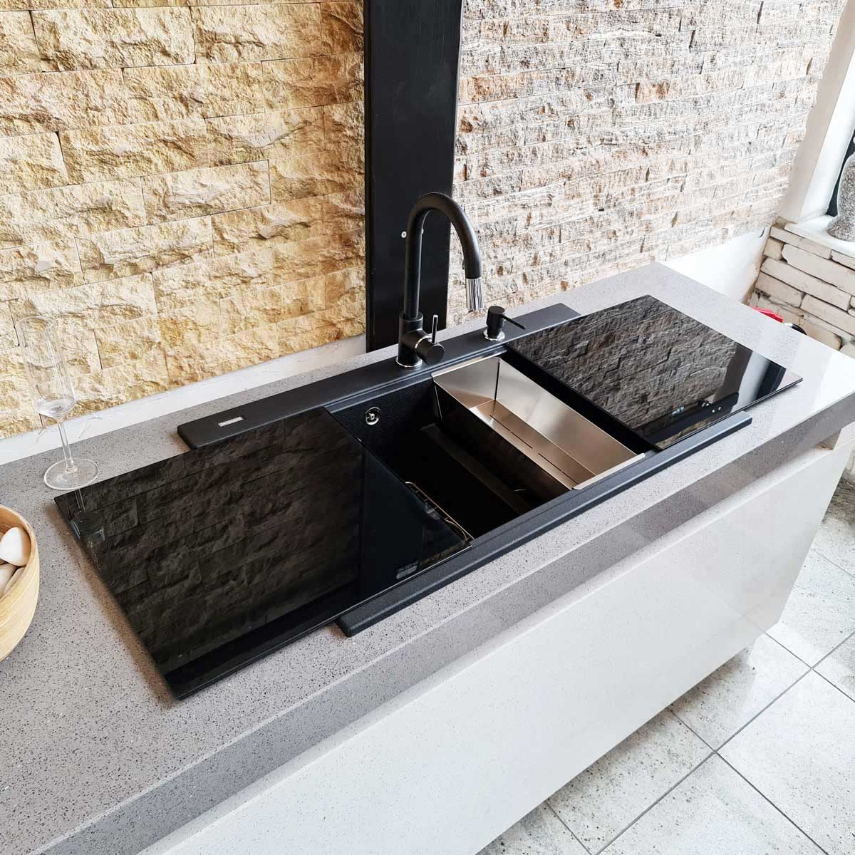 Chiuveta-Bucatarie-Granit-CookingAid-Kinga-LX8620-negru-metalic-Baterie-Indiana-tavita-dozator-3
