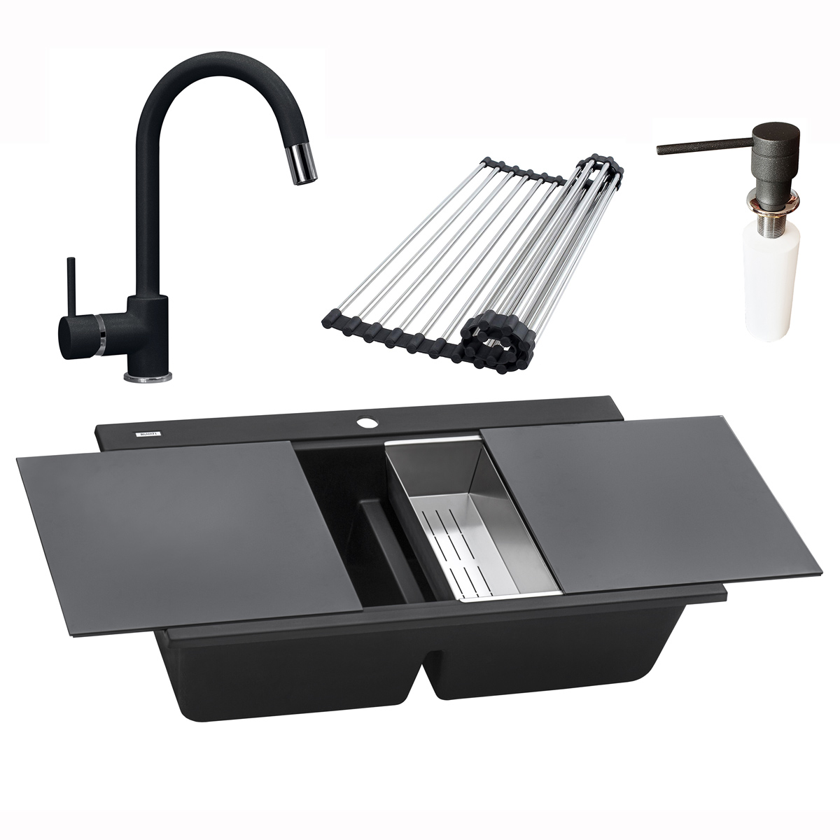 Set-Chiuveta-Bucatarie-Granit-CookingAid-Kinga-LX8620-10-metal-black-baterie-dozator-tavita-inox-gratar-rulabil