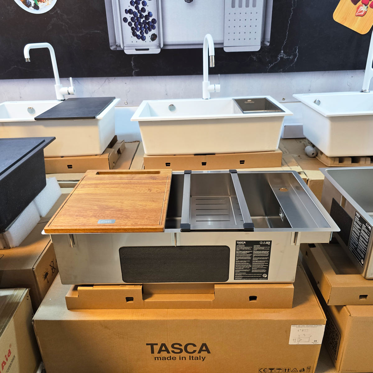 Chiuveta-bucatarie-Inox-CookingAid-Tasca-Phantom-Side-PA70-18-montaj-sub-geam