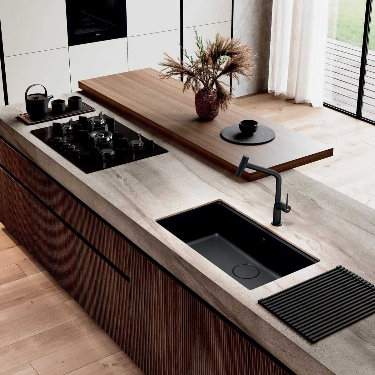 Chiuveta-bucatarie-neagra-compozit-granit-CookingAid-Elleci-Time-130-Full-Black-22